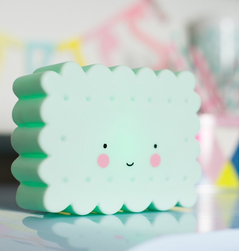 [Out of print sale] a Little Lovely Company Matcha Biscuits Night Light - Pink Green - Other - Plastic Green