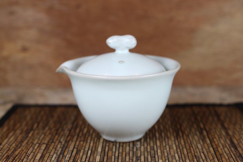 【聖誕禮盒】粉青 無光釉 發昇蓋碗 蓋杯 鶯歌名家葉敏祥作品 - 茶壺/茶杯/茶具 - 陶 