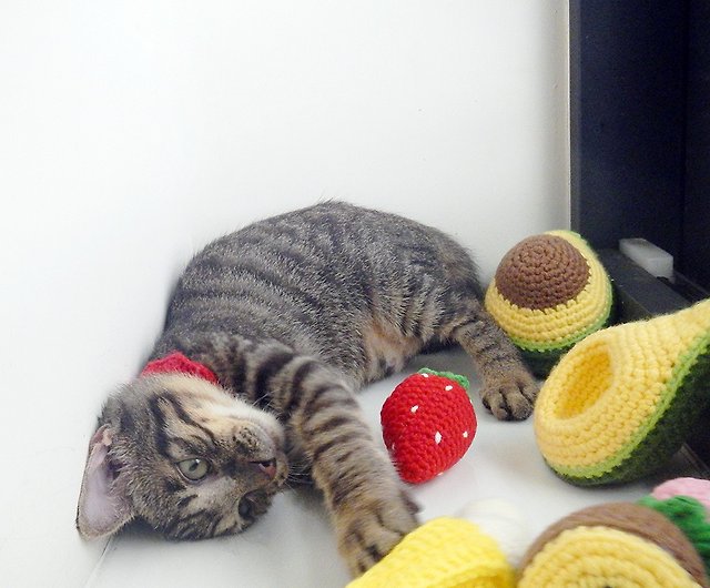 毛糸編み猫わらのおもちゃ猫のおもちゃキャットニップアボカド ショップ Pureloveki おもちゃ Pinkoi