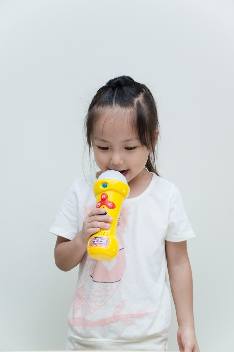 Magic voice-changing microphone (with game book) | Recordable Children's Day gift - ของเล่นเด็ก - พลาสติก สีเหลือง