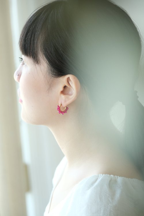 JieJie Jewelry HappyCircle1.5cm│紅寶石裙擺款 財富 戀愛 寶石之王