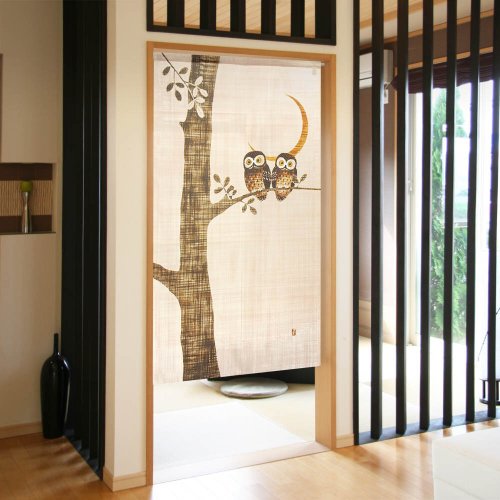 Moonstar House 星月屋 【預訂】日本製 啡色月夜貓頭鷹門簾