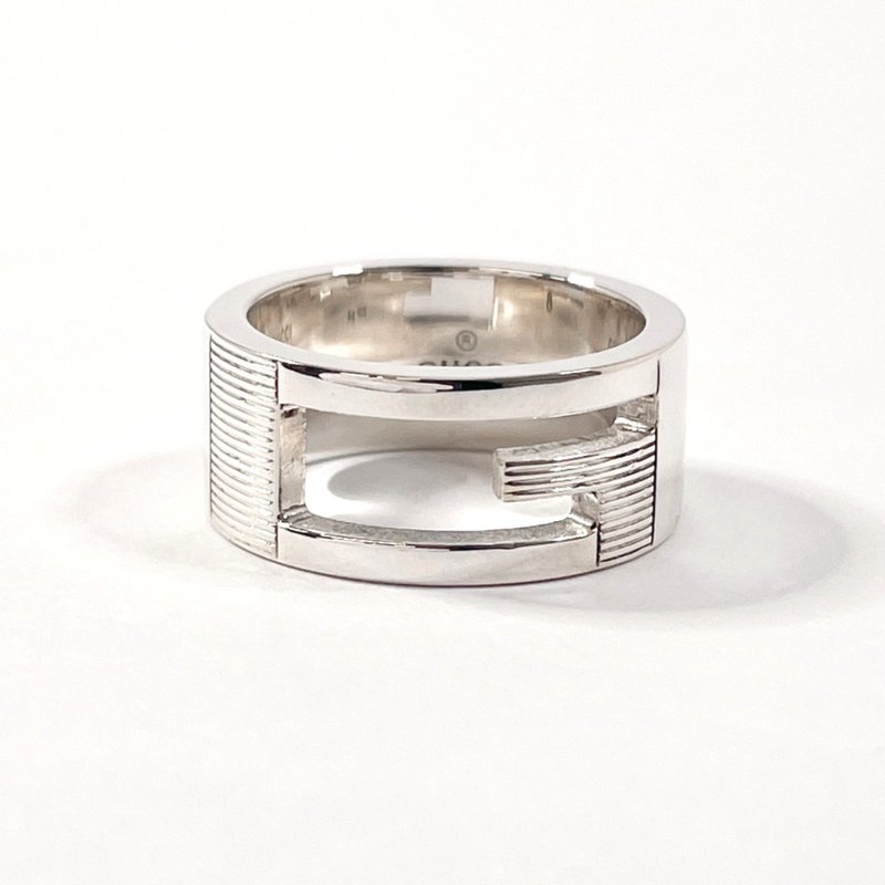 【日本直送 中古美品】7.5号 グッチ GUCCI リング・指輪 ブランデッド カットアウトG  シルバー925 アクセサリー 新品仕上げ済み - 戒指 - 純銀 銀色