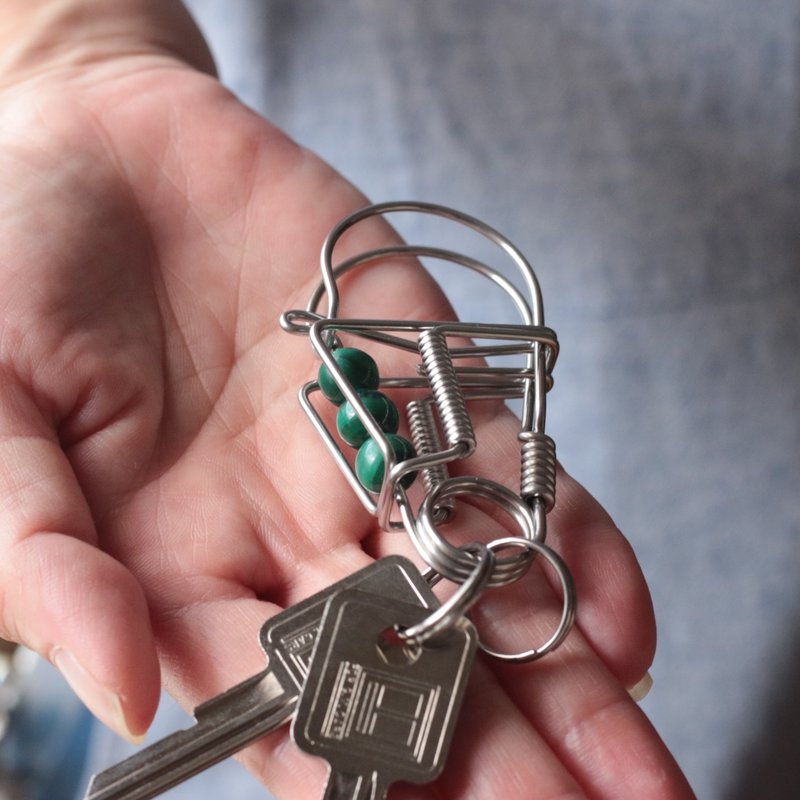 Carabiner 65/Malachite - Keychains - Other Metals Green