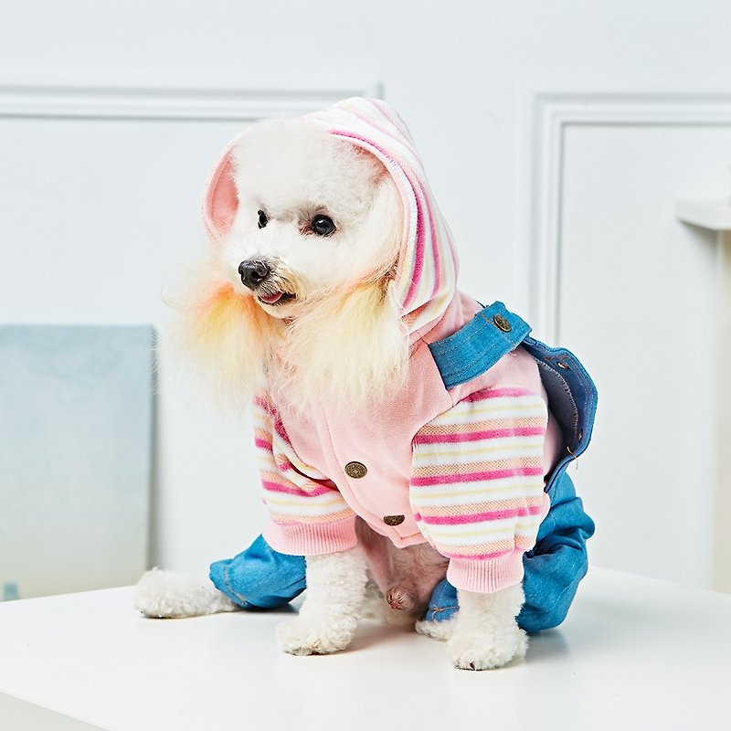 Pet clothes Two-piece hooded pants - Clothing & Accessories - Cotton & Hemp Blue