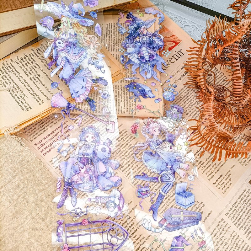 WF674 魔法俏姬Magic Girl / 紙膠帶 Masking Tape - 紙膠帶/和紙/PET - 塑膠 多色