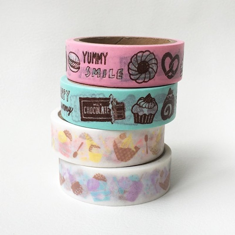 amifa and paper tape into 4 groups [+ ice cream dessert (34868)] - Washi Tape - Paper Multicolor