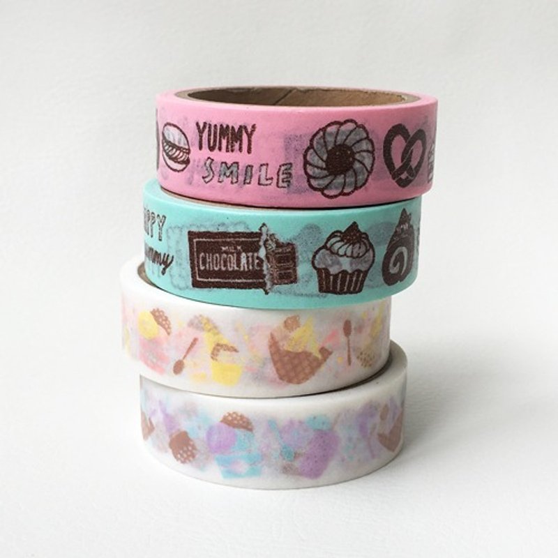 amifa and paper tape into 4 groups [+ ice cream dessert (34868)] - มาสกิ้งเทป - กระดาษ หลากหลายสี