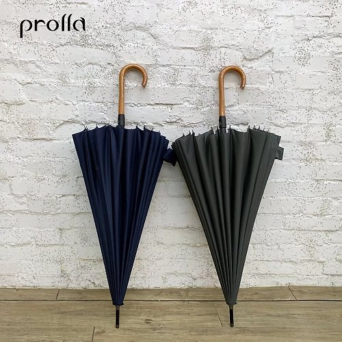 Prolla 保羅拉精品雨傘 Prolla 24K直骨 男士圓弧自動直傘 素面紳士風 抗UV 特殊防風傘架