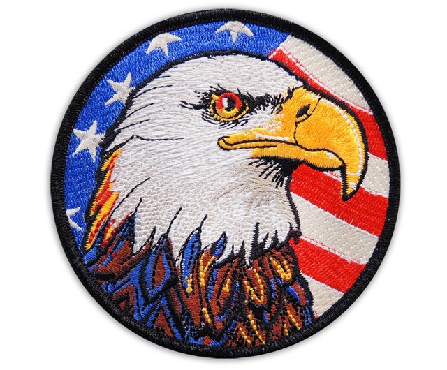 刺繍布ワッペン】ラウンドアーム-アメリカンイーグル - ショップ ICONA