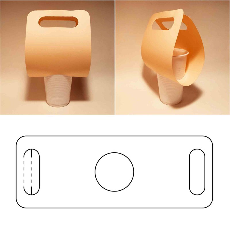 Cup holder template, cup carrier, cup bag, coffee cup holder, coffee cup carrier - 圖文模板設計 - 其他材質 