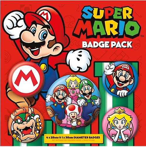 Dope 私貨 【任天堂】 Super Mario 超級瑪利 進口徽章組 瑪利歐與他的同伴