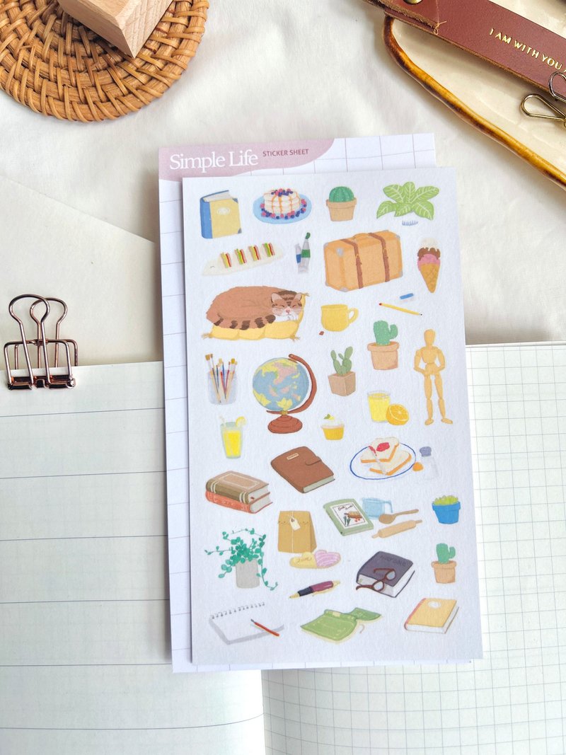 Simple Life Theme Sticker Sheet - สติกเกอร์ - กระดาษ สึชมพู