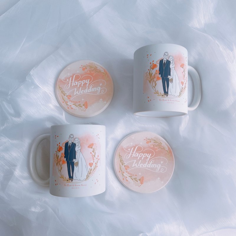 Custom-made face painting | Customized classic mug pair set - แก้วมัค/แก้วกาแฟ - ดินเผา ขาว