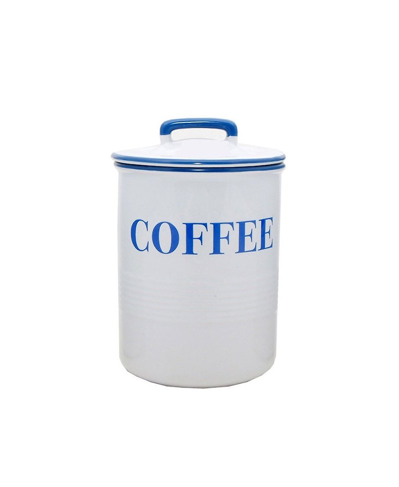 British Rayware simple design ceramic hand-painted style sealed storage tank (coffee coffee word) - เครื่องครัว - โลหะ ขาว
