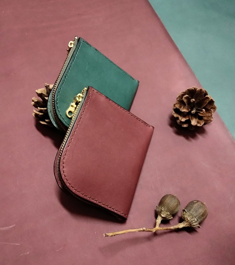 L leather classic zipper short clip wallet - Wallets - Genuine Leather Multicolor