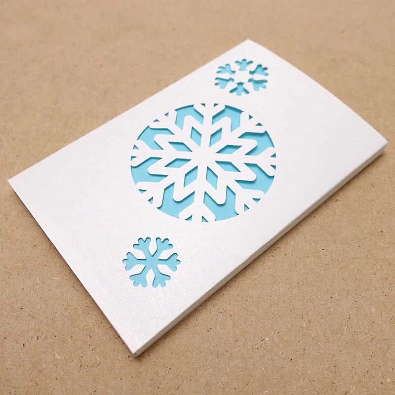 トーキングカード (録音可能) - 飛んでいる雪の結晶 - 中空のカッティングデザイン - ボーイフレンドとガールフレンドへのクリエイティブなギフト - カード・はがき - 紙 ホワイト