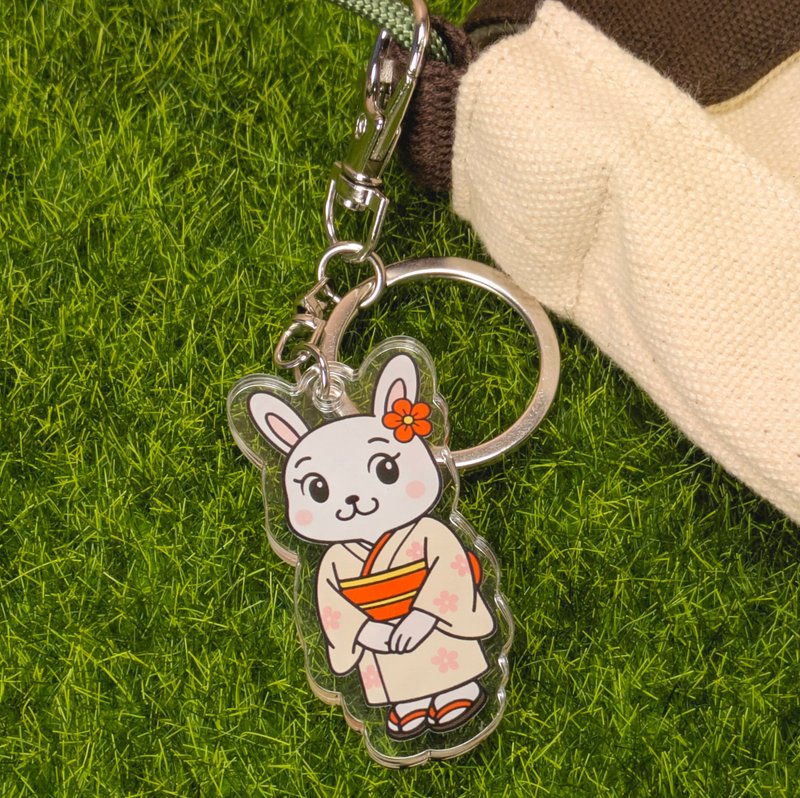壓克力鑰匙圈【京都廢兔】 - 鑰匙圈/鑰匙包 - 壓克力 