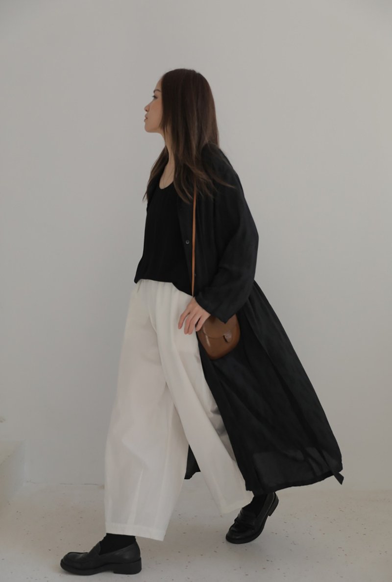 羽毛飄逸長衫 I feather print long coat - 女西裝外套 - 其他材質 