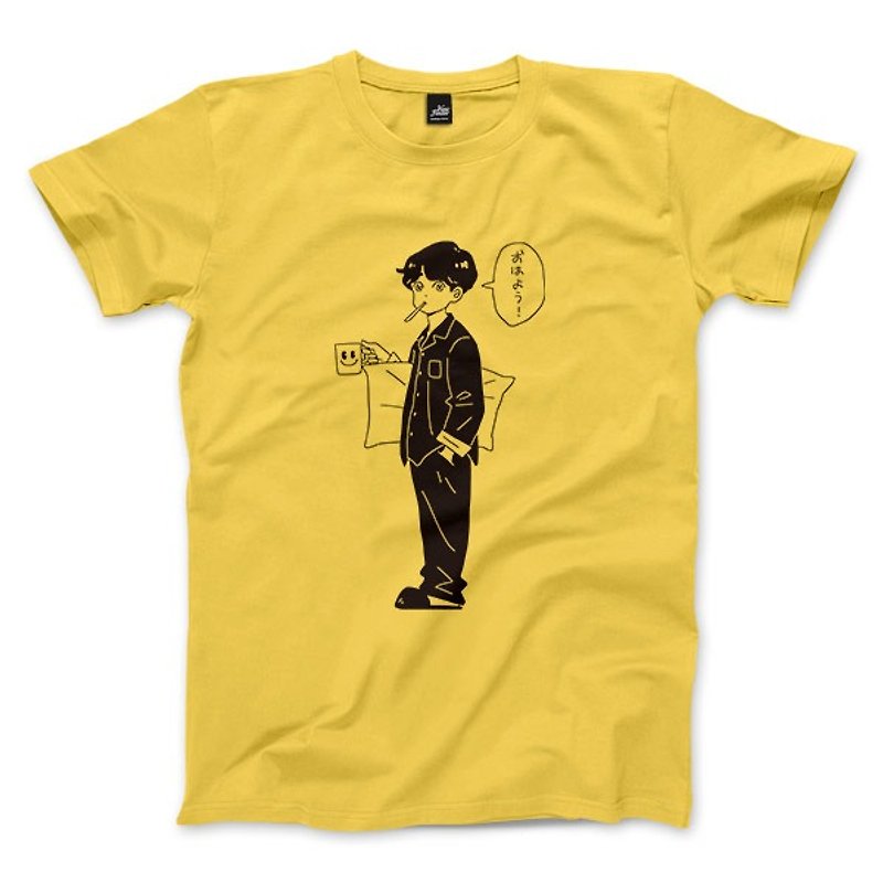 Good Morning-Yellow-Unisex T-Shirt - Men's T-Shirts & Tops - Cotton & Hemp Yellow