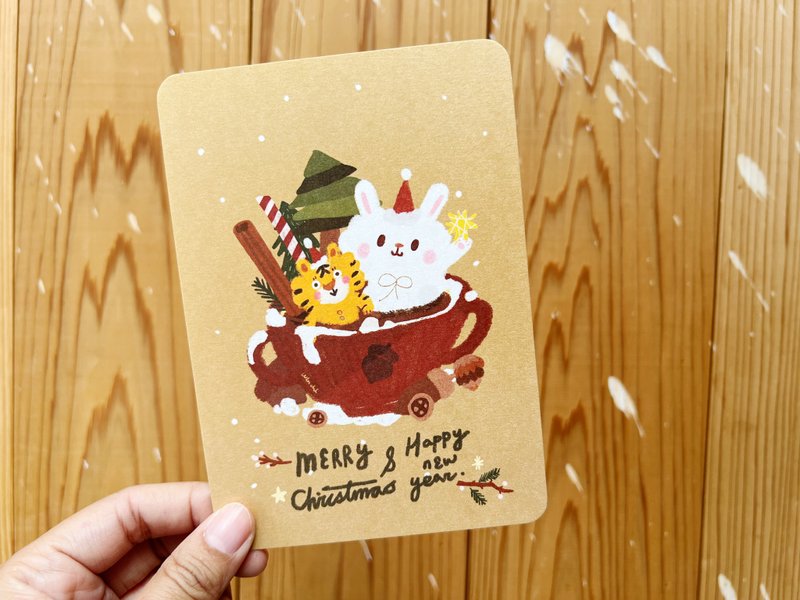 ( 2入 ) 和你ㄧ起暖暖的 - 聖誕明信片/聖誕卡片 - 卡片/明信片 - 紙 卡其色