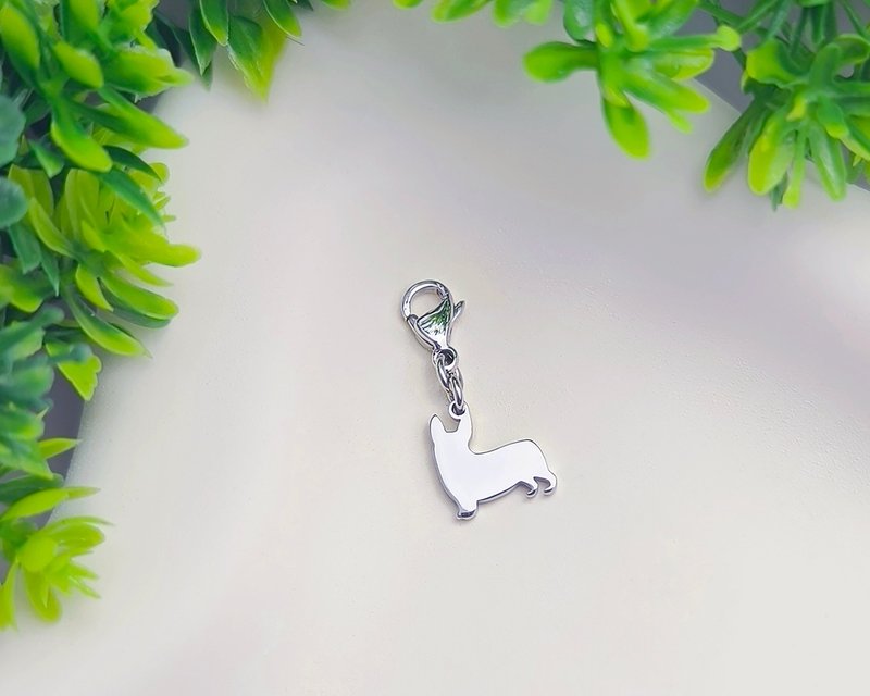 Allergy free - dog charms - Corgi - Charms - Stainless Steel Silver