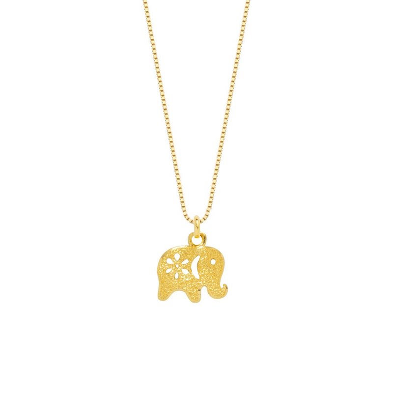 Treasure Chest Gold Jewelry 9999 Gold Pure Gold Pendant/Necklace/Clavicle Chain Elephant Lucky - Necklaces - 24K Gold Gold