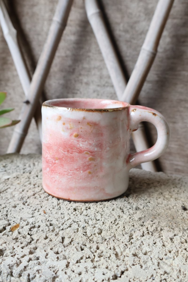 粉志野鎏金咖啡杯-馬克杯-容量約150cc - 茶壺/茶杯/茶具 - 陶 