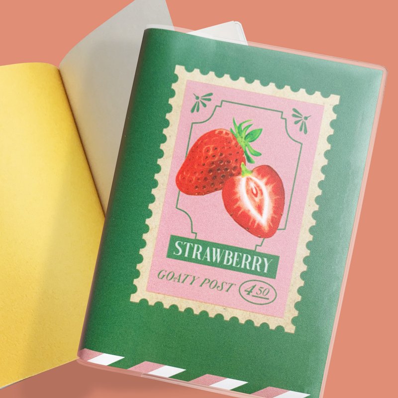 Postage Stamp Booklet - Strawberries - Notebooks & Journals - Paper Orange