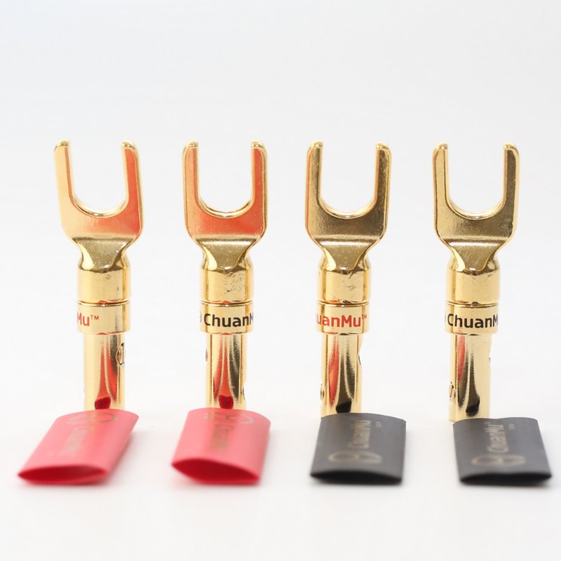 Pure copper gold-plated Y plug [Kawaki] Brand new in stock [P149] HIFI terminal banana head red and black - Parts, Bulk Supplies & Tools - Other Metals 