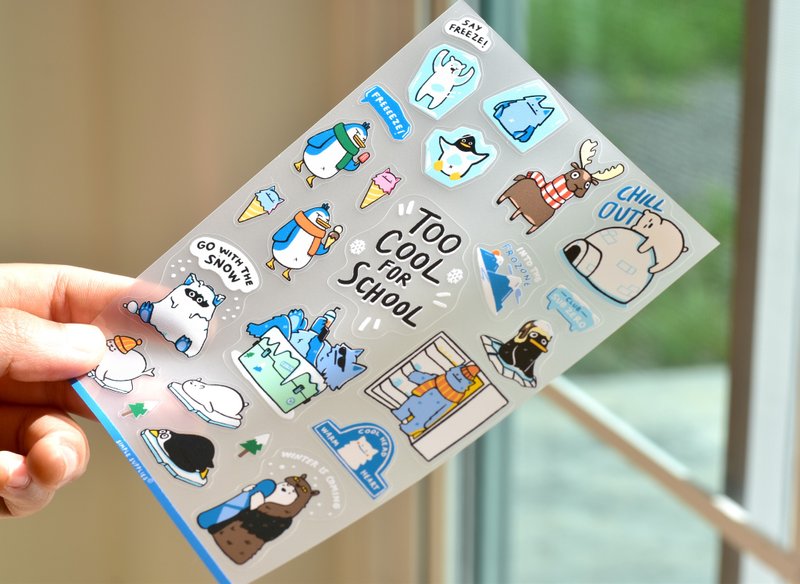 Too Cool Removable Clear Stickers - 貼紙 - 防水材質 藍色