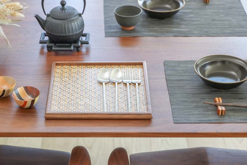 Tsuyuki Woodworks Square Tray - ถาดเสิร์ฟ - ไม้ หลากหลายสี