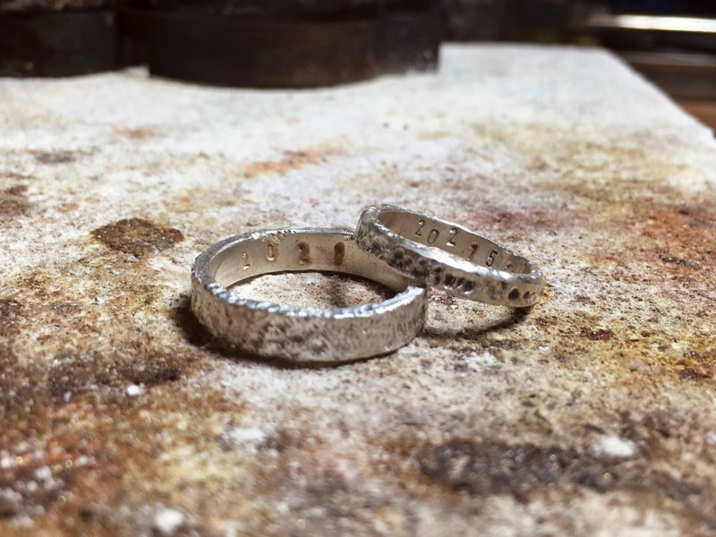 Kaohsiung Metalworking/Diamond Sand Ring Couple Ring Matching Experience Plan for One Person - งานโลหะ/เครื่องประดับ - เงินแท้ 