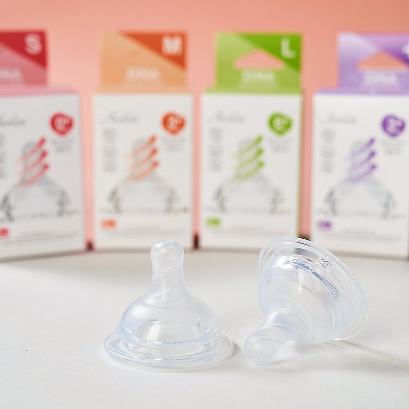 【farlin】DNA母乳實感防脹氣矽膠奶嘴頭 2入裝 /寬口奶瓶用 - 奶瓶/奶嘴 - 矽膠 透明
