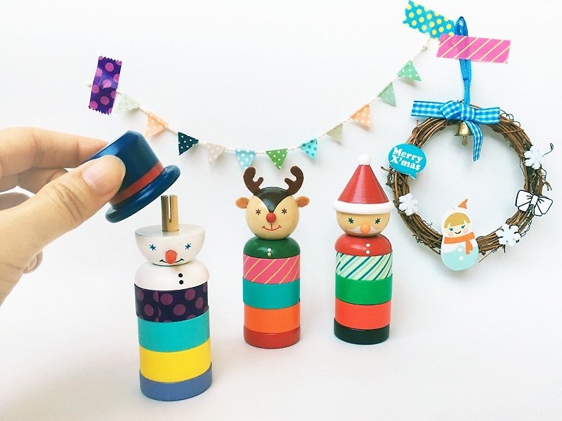 maste 2016 Xmas gift exchange Christmas puppets and paper tape Group / Taiwan Free transport / - Washi Tape - Paper Multicolor