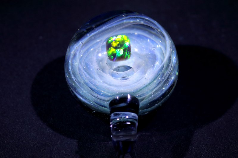 宇宙玻璃頸鏈吊墜26mm no.933 - 頸鏈 - 玻璃 藍色