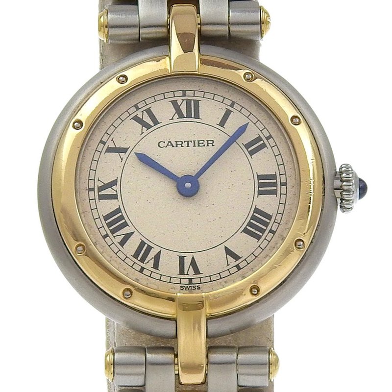 【日本直送】カルティエ CARTIER パンテールSM 1ロウ 腕時計 Cal.157 84084242 SS×YG クオーツ 白文字盤 レディース【中古】 - 女錶 - 不鏽鋼 白色