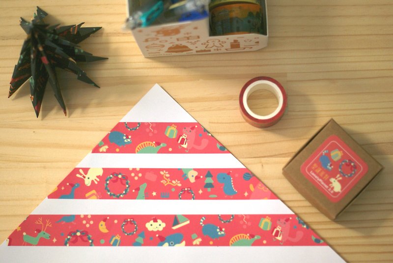 紙 紙膠帶 紅色 - [寂寞星球2.0] 紙膠帶 - 聖誕派對 日本和紙膠帶