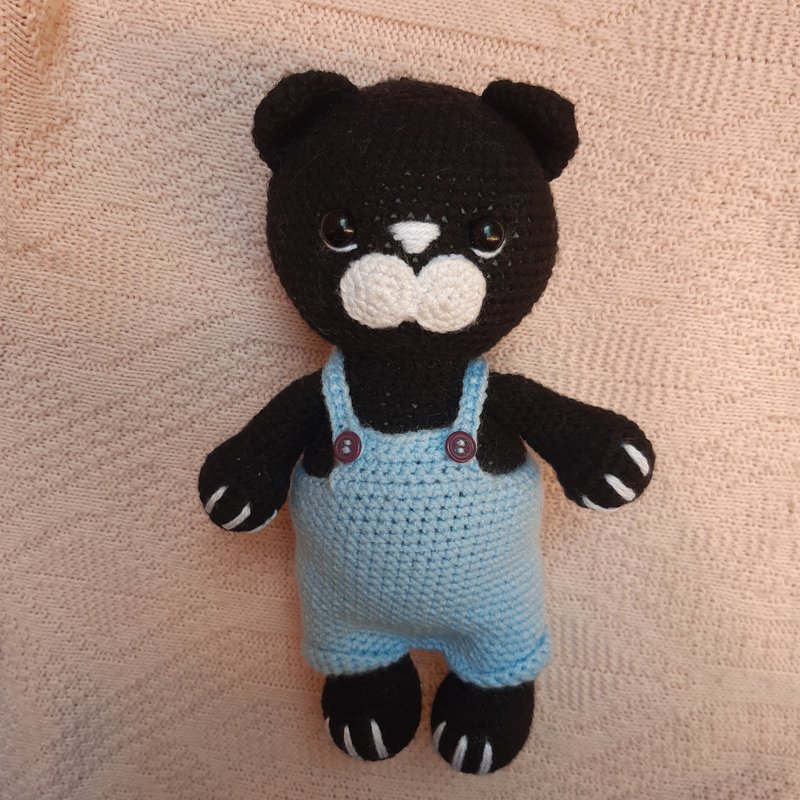Hand crochet Cat toy   Black Cat   Stuffed toys   Animal toy   Plushie toys - 寶寶/兒童玩具/玩偶 - 其他材質 黑色