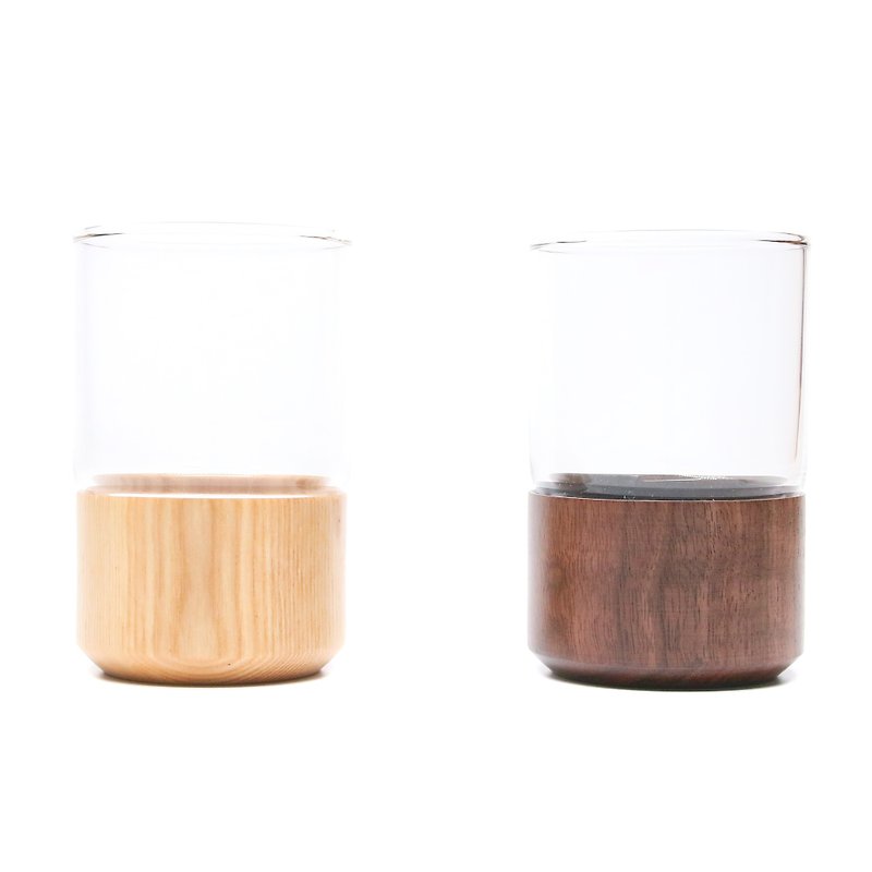 Two together  Wooden Cup-walnut. Ash - แก้วมัค/แก้วกาแฟ - ไม้ สีนำ้ตาล
