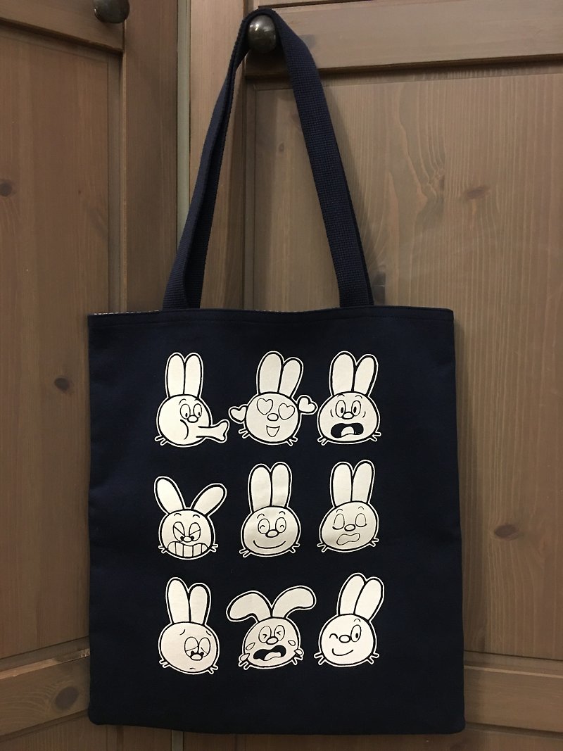 Bunny bag - กระเป๋าถือ - ผ้าฝ้าย/ผ้าลินิน สีดำ