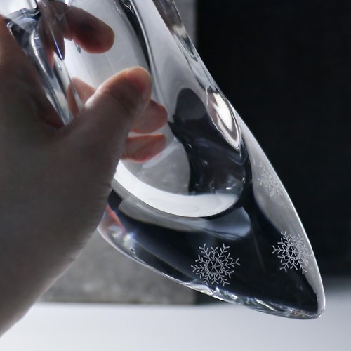 MSA玻璃雕刻 19cm【灰姑娘玻璃鞋】雪花求婚專用 Cinderella glass slipper