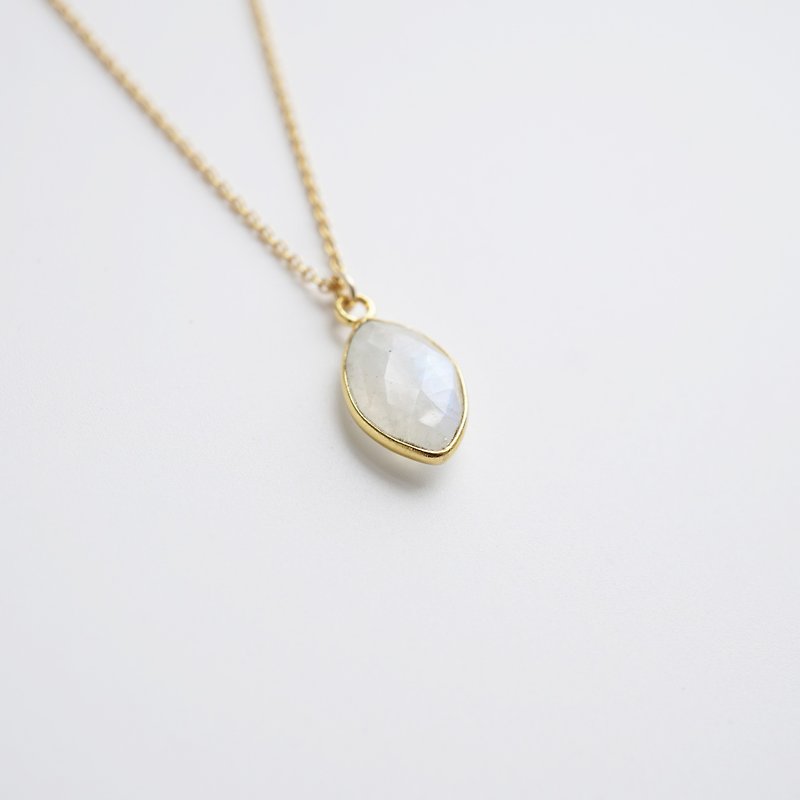 Moonstone Teardrop Pendant Necklace - 14K Gold Filled - Necklaces - Gemstone Multicolor