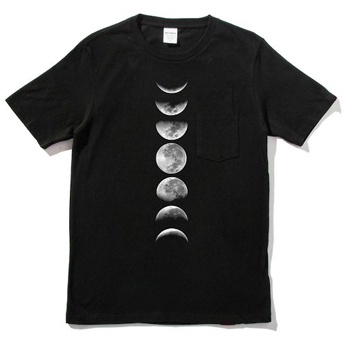 hipster 月相 短袖T恤 黑色 Moon Phases月光 月亮 銀河系 星星 地球 天文 攝影 極光 天文 太陽 行星