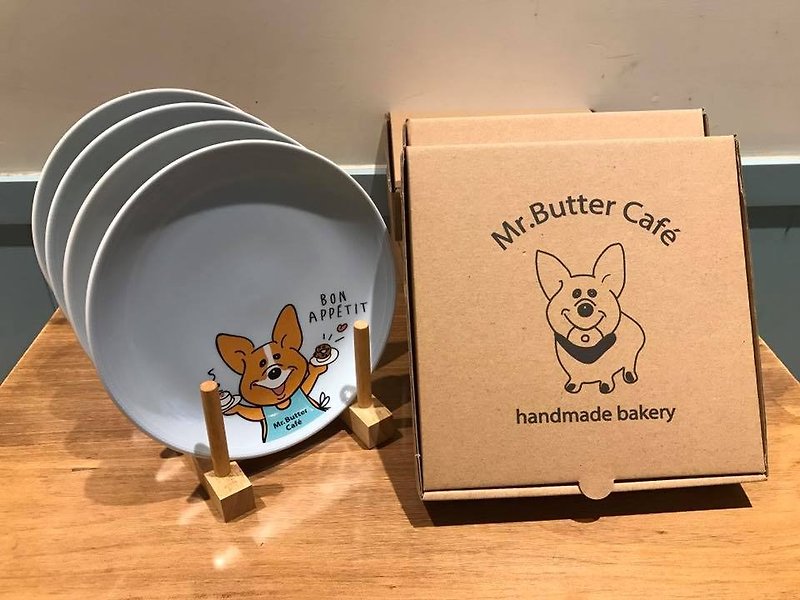 Mr. Butter Cafe Dairy Exclusive Custom Dinning Porcelain Bookcooks - Small Plates & Saucers - Porcelain 