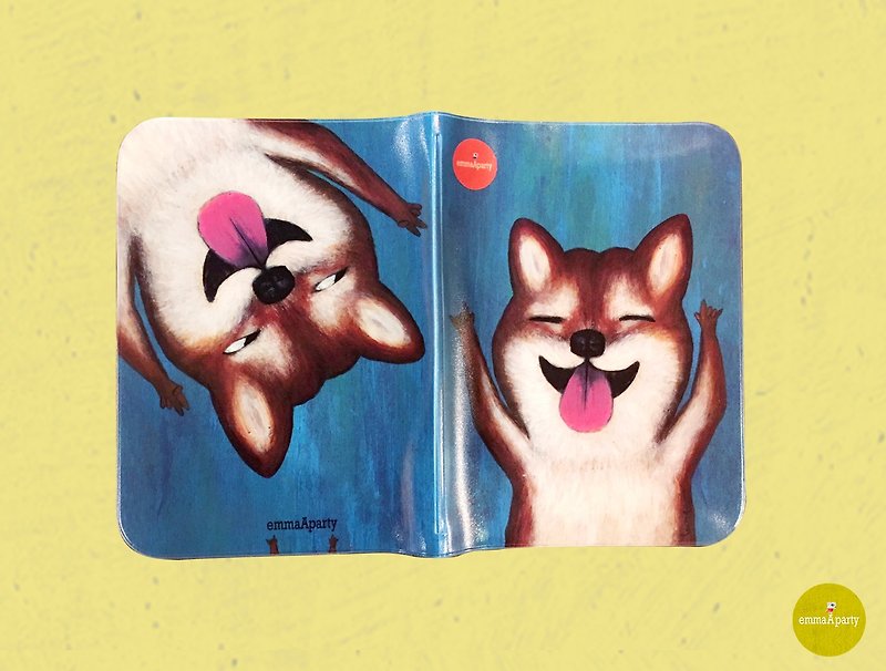 emmaAparty插畫護照夾:搖滾柴犬 - 護照套 - 塑膠 藍色