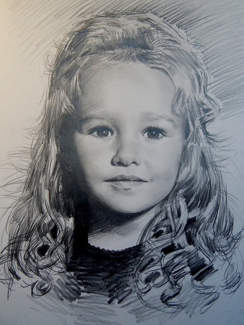 Custom Portrait from photo, Pencil drawing,  Pencil portrait, Customize Portrait - 似顏繪/客製畫 - 紙 灰色