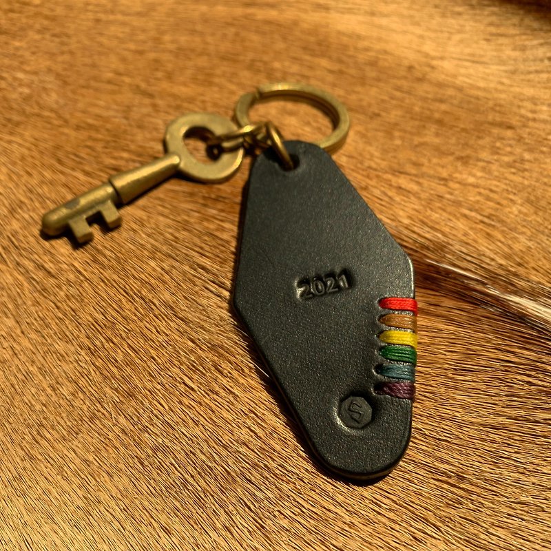 rainbow age key ring - Keychains - Genuine Leather Multicolor