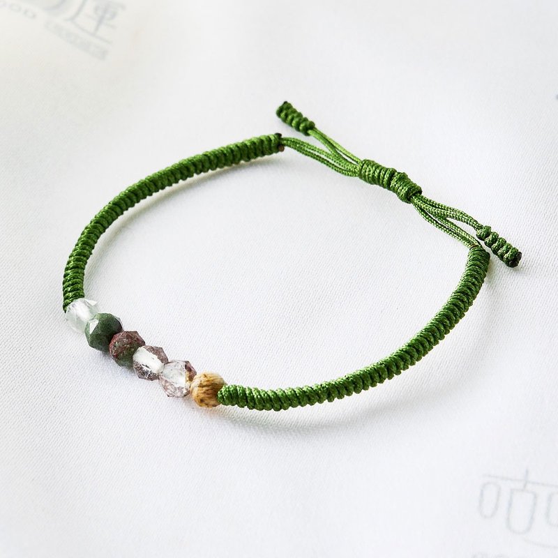 Green Ghost - Ping'an King Kong Knot Bracelet (including consecration) Prosperous fortune - attracting wealth, attracting noble people, avoiding villains - Bracelets - Gemstone Green