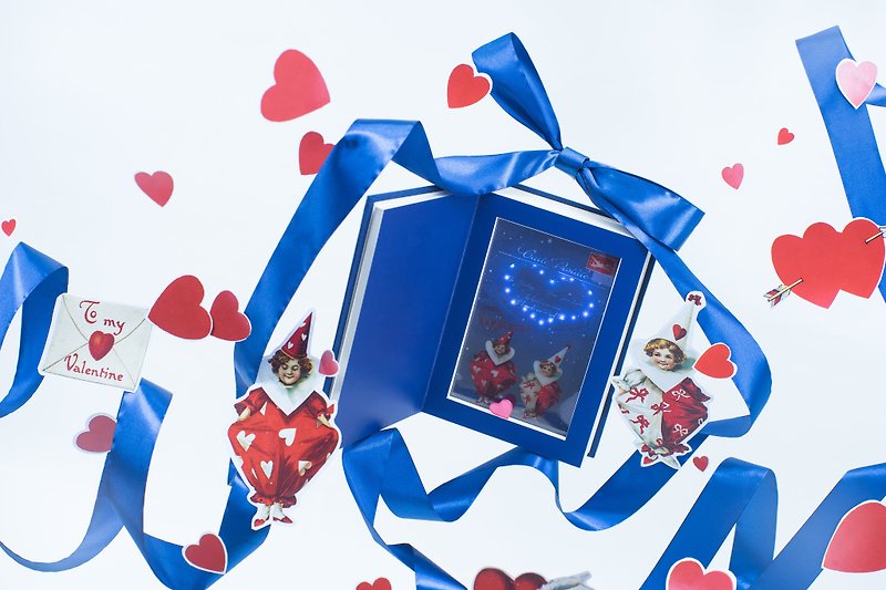 Valentine's Day Gift | Custom Message【Twin Angels' Heart•Book Lamp】 - โคมไฟ - กระดาษ สีน้ำเงิน